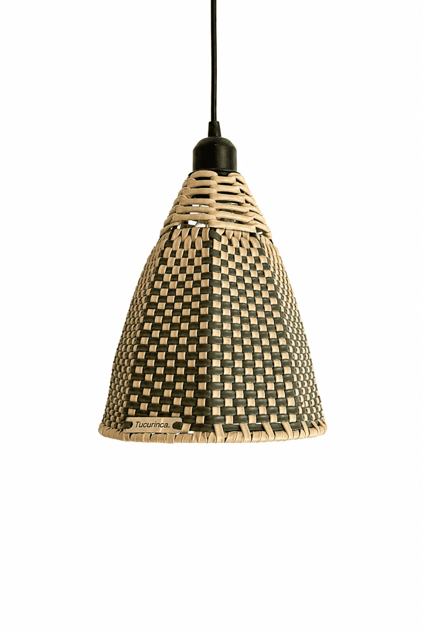 Lámpara colgante Kogui para interior o terraza-Verde Militar Beige