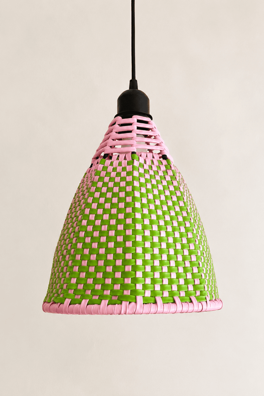 Lámpara colgante Kogui para interior o terraza- Rosado Verde Tropical